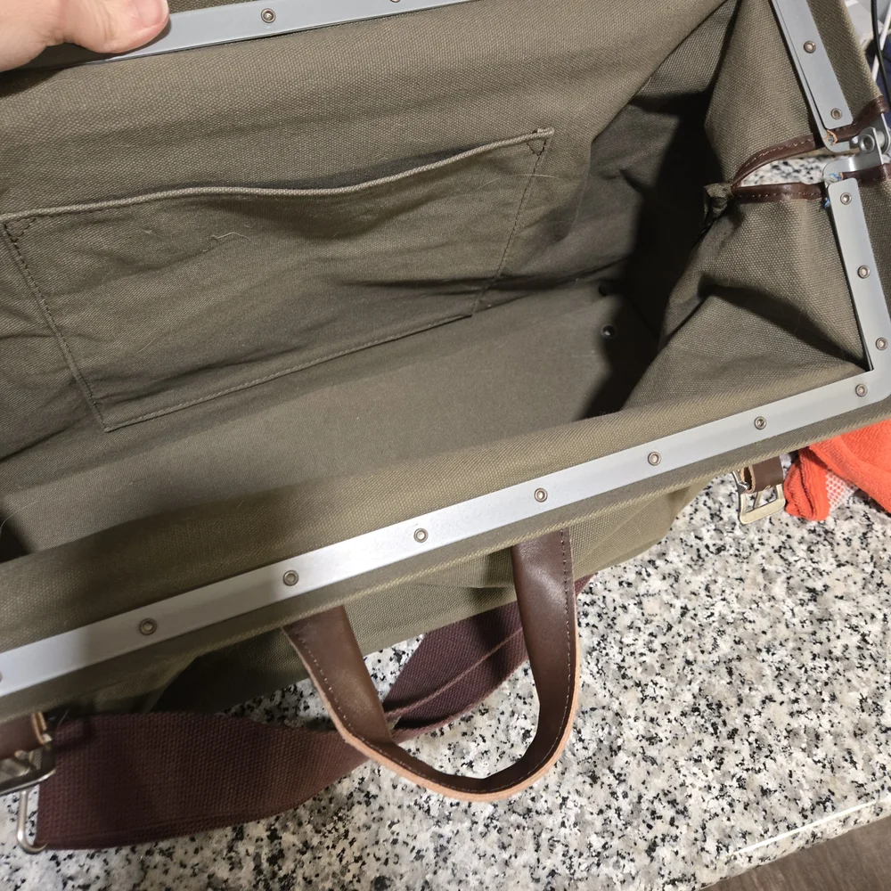 ​Line of Trade Canvas & Leather Mason Dispatch Bag - Olive Green